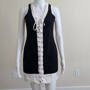 BOSTON PROPER LACE UP MINI TANK DRESS